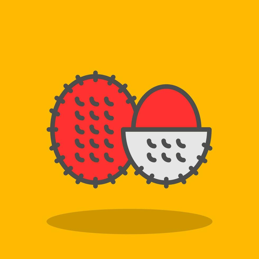 Rambutan Vector Icon Design