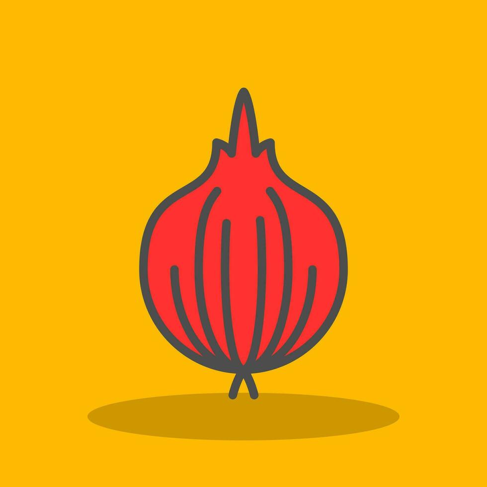 Red Onion Vector Icon Design