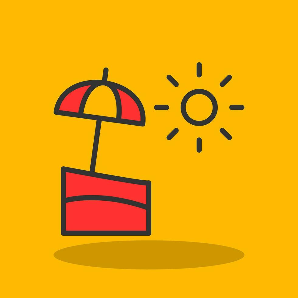 Sun Umbrella  Vector Icon Design