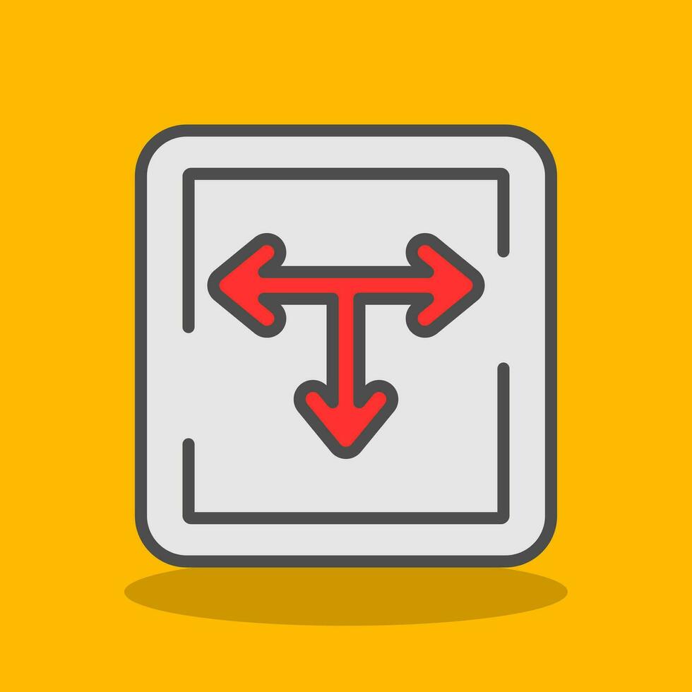 T Junction Vector Icon Design