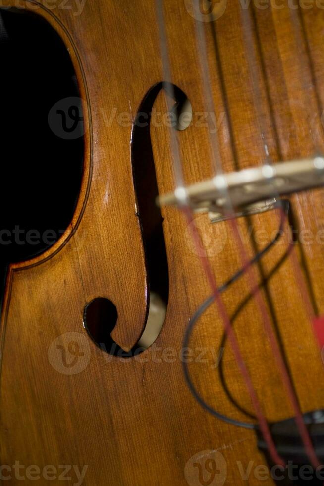 brown double bass musical instrument in forming a background photo