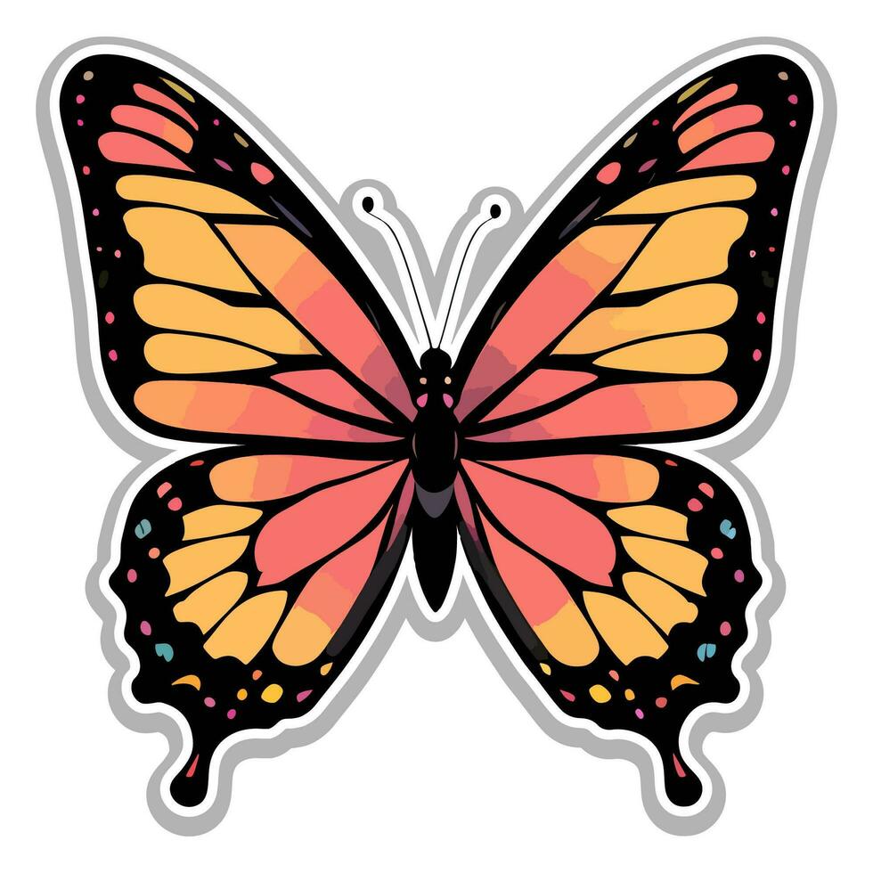 Butterfly sticker vector ai generate photo