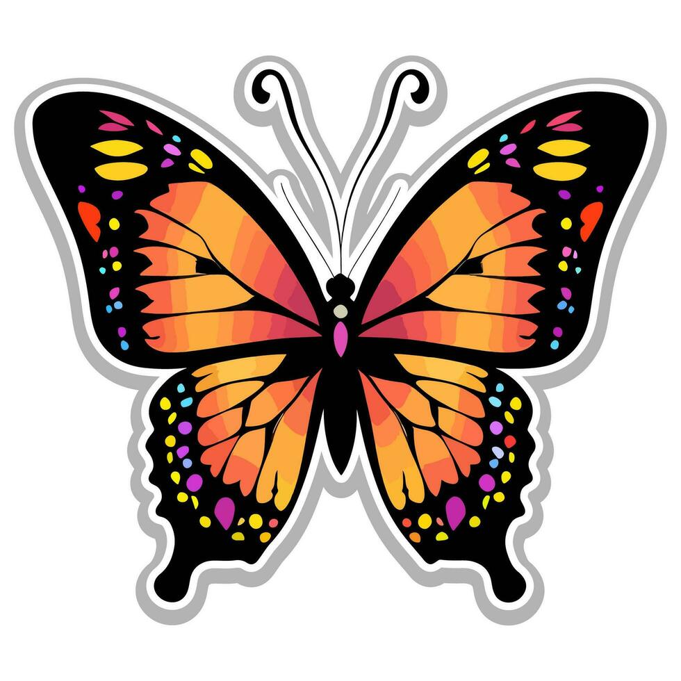 Butterfly sticker vector ai generate photo