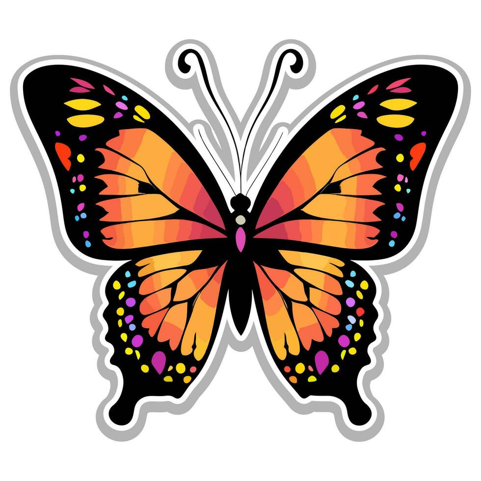 Butterfly sticker vector ai generate photo