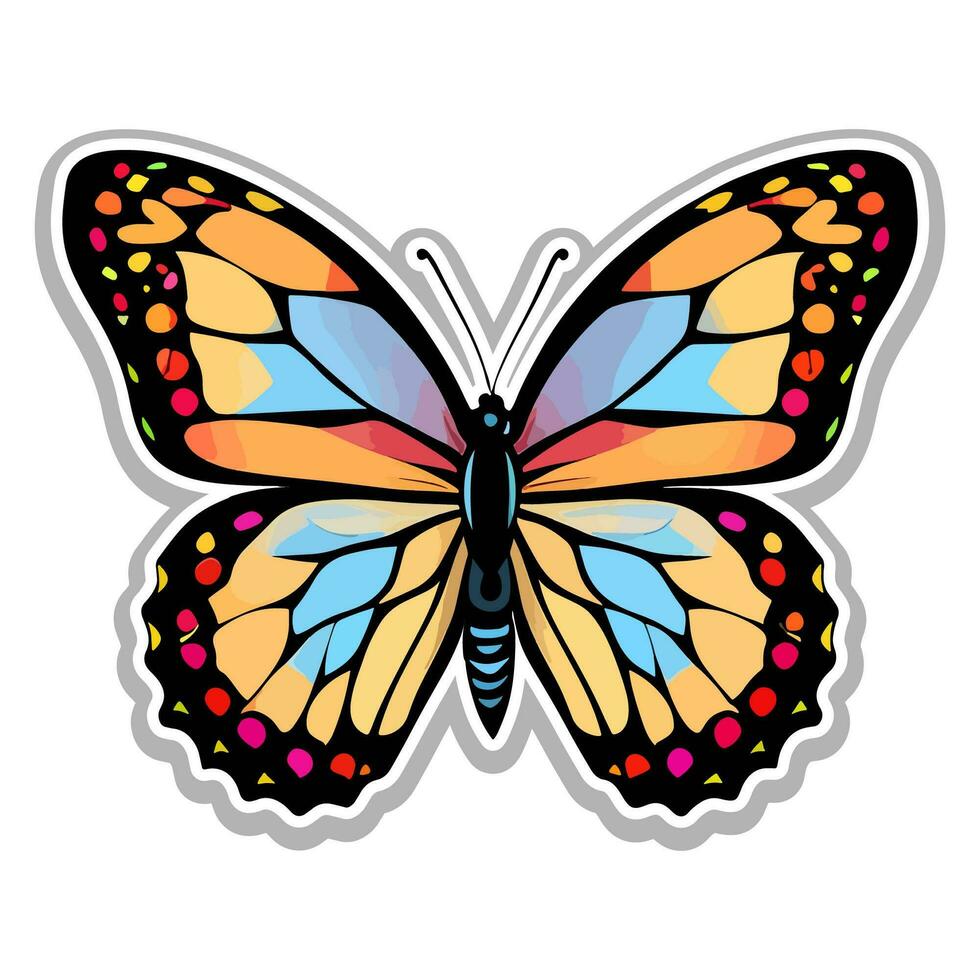 Butterfly sticker vector ai generate photo