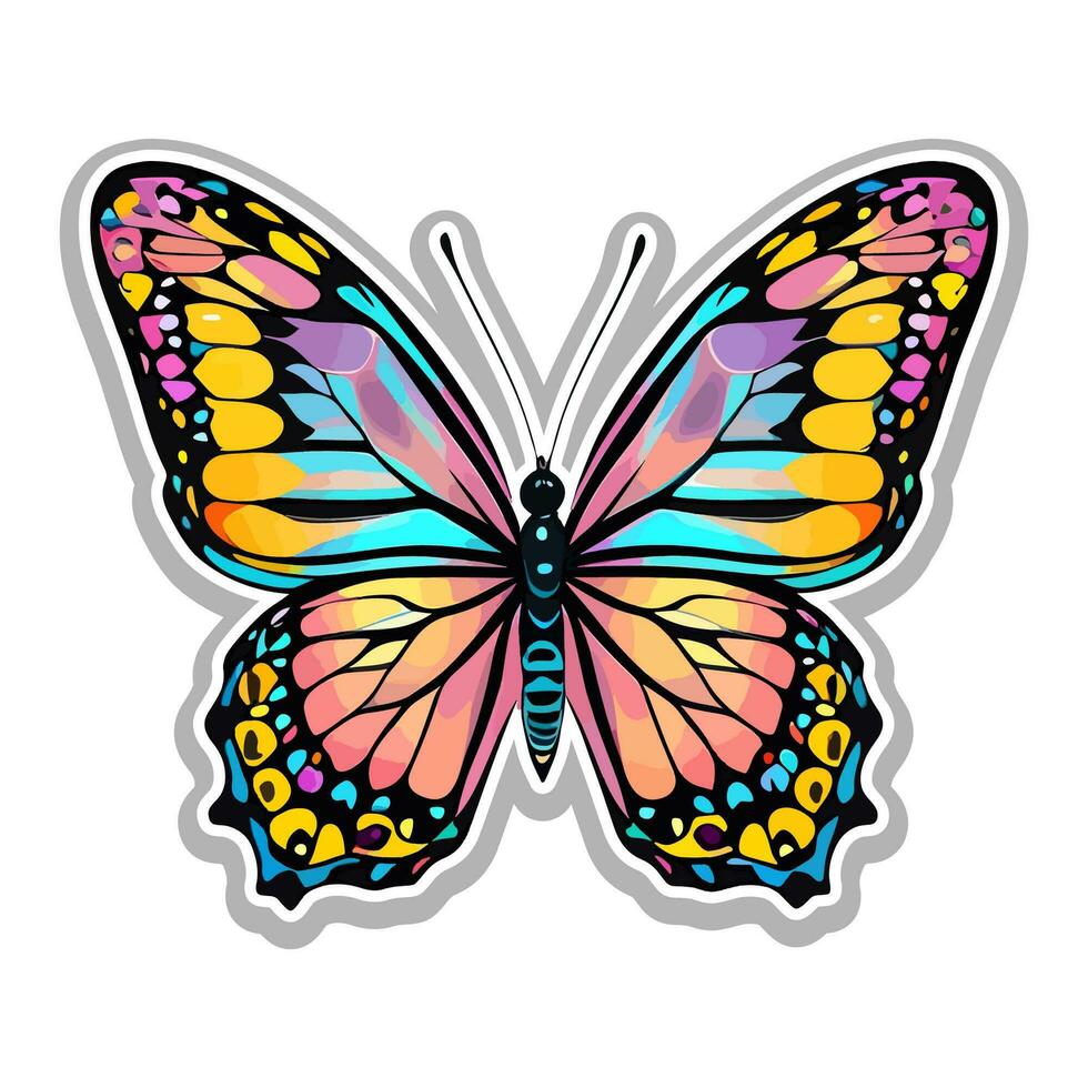 Butterfly sticker vector ai generate photo