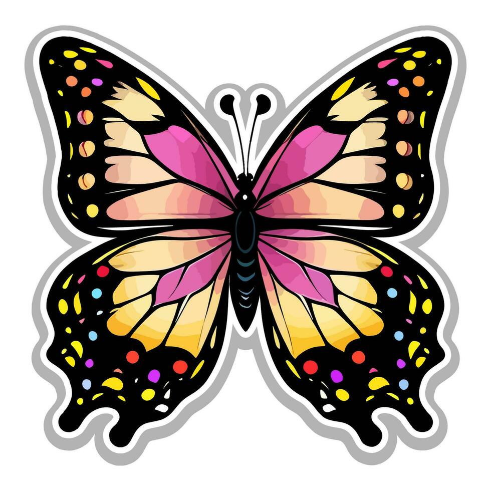 Butterfly sticker vector ai generate photo