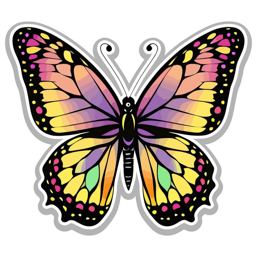 Butterfly sticker vector ai generate photo