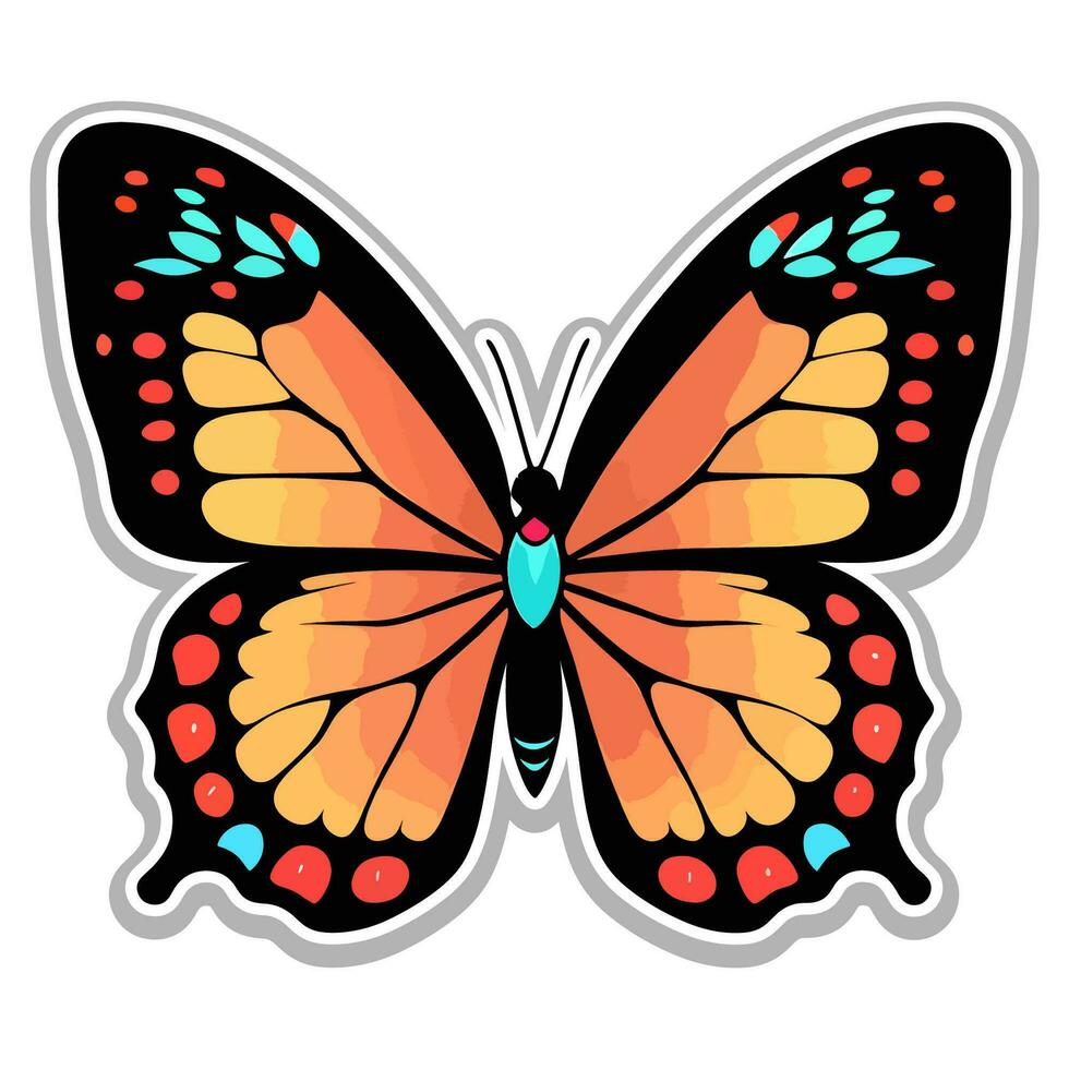 Butterfly sticker vector ai generate photo