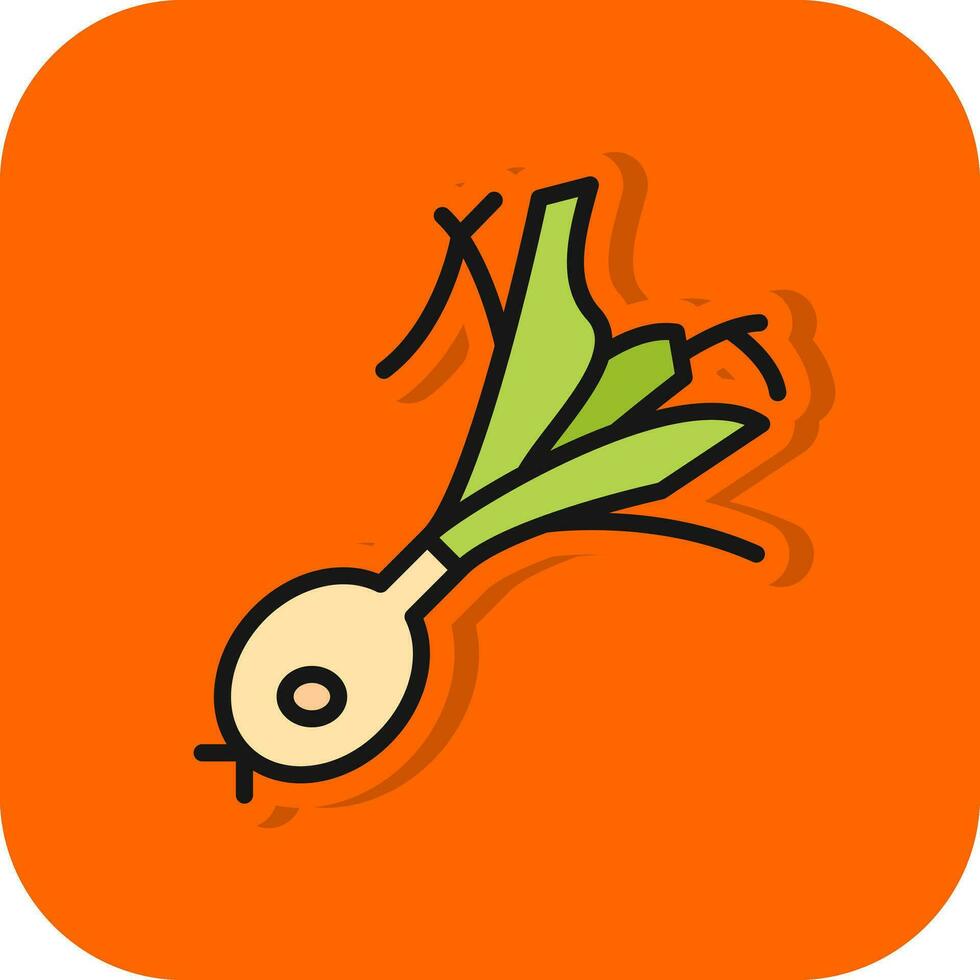 Spring Onion Vector Icon Design
