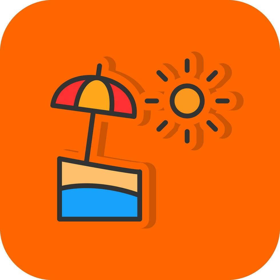 Sun Umbrella  Vector Icon Design