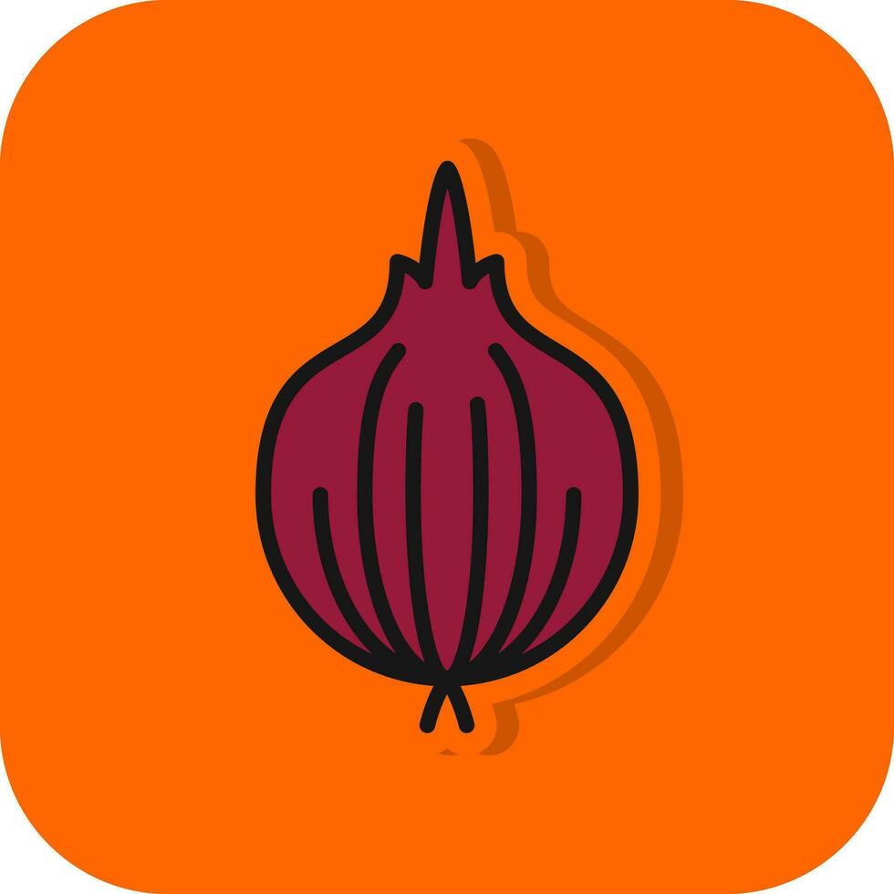 Red Onion Vector Icon Design