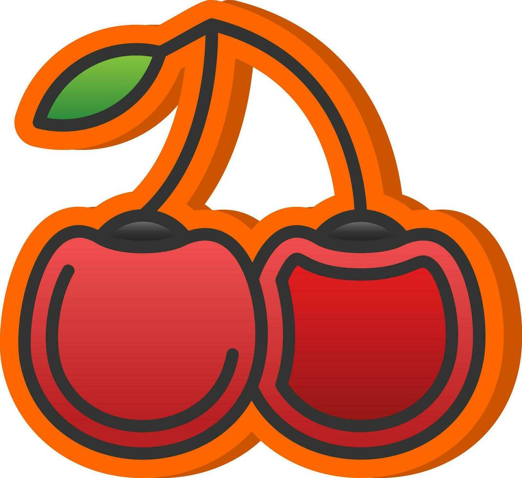 Cherries Vector Icon Design