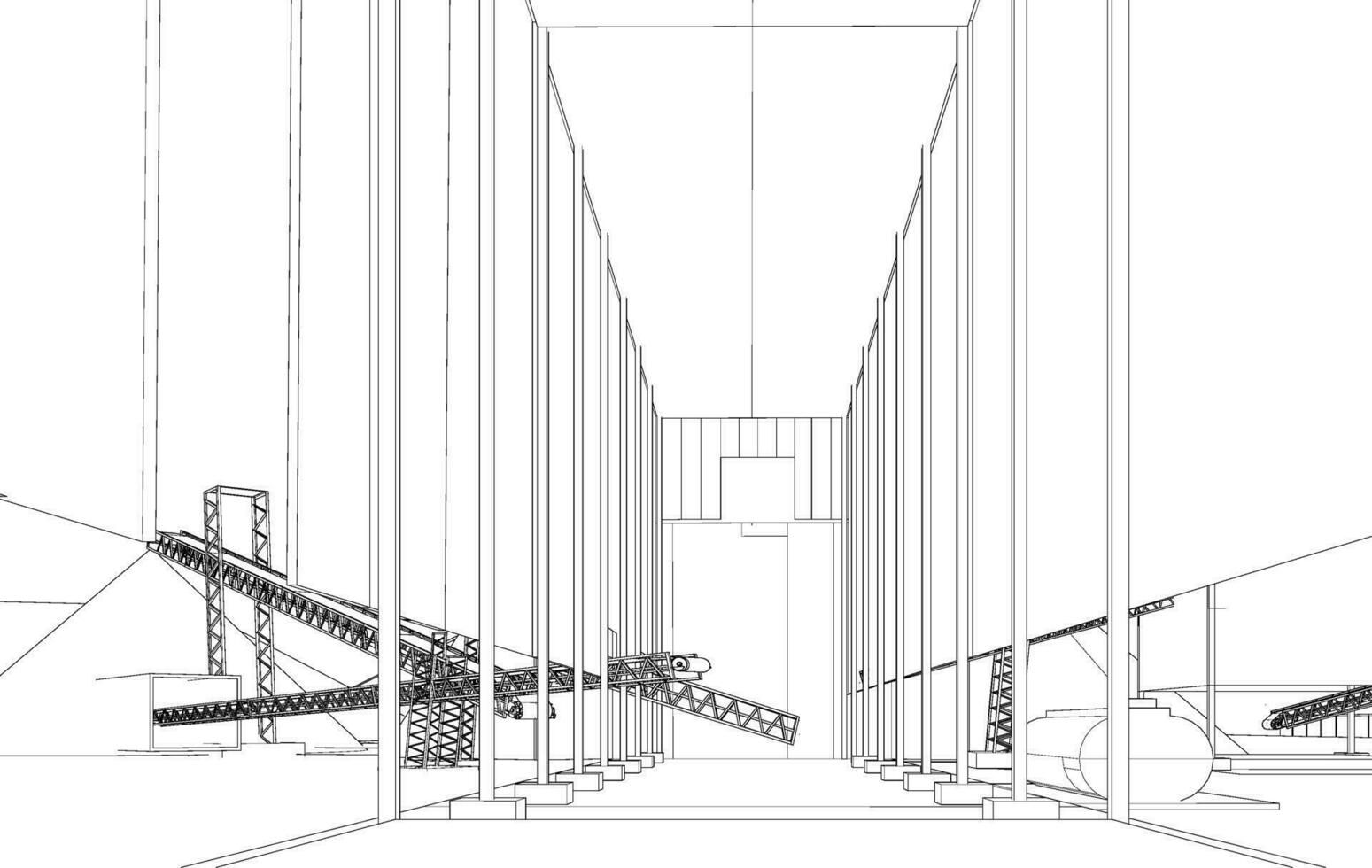 3D illustration of industrial building vector