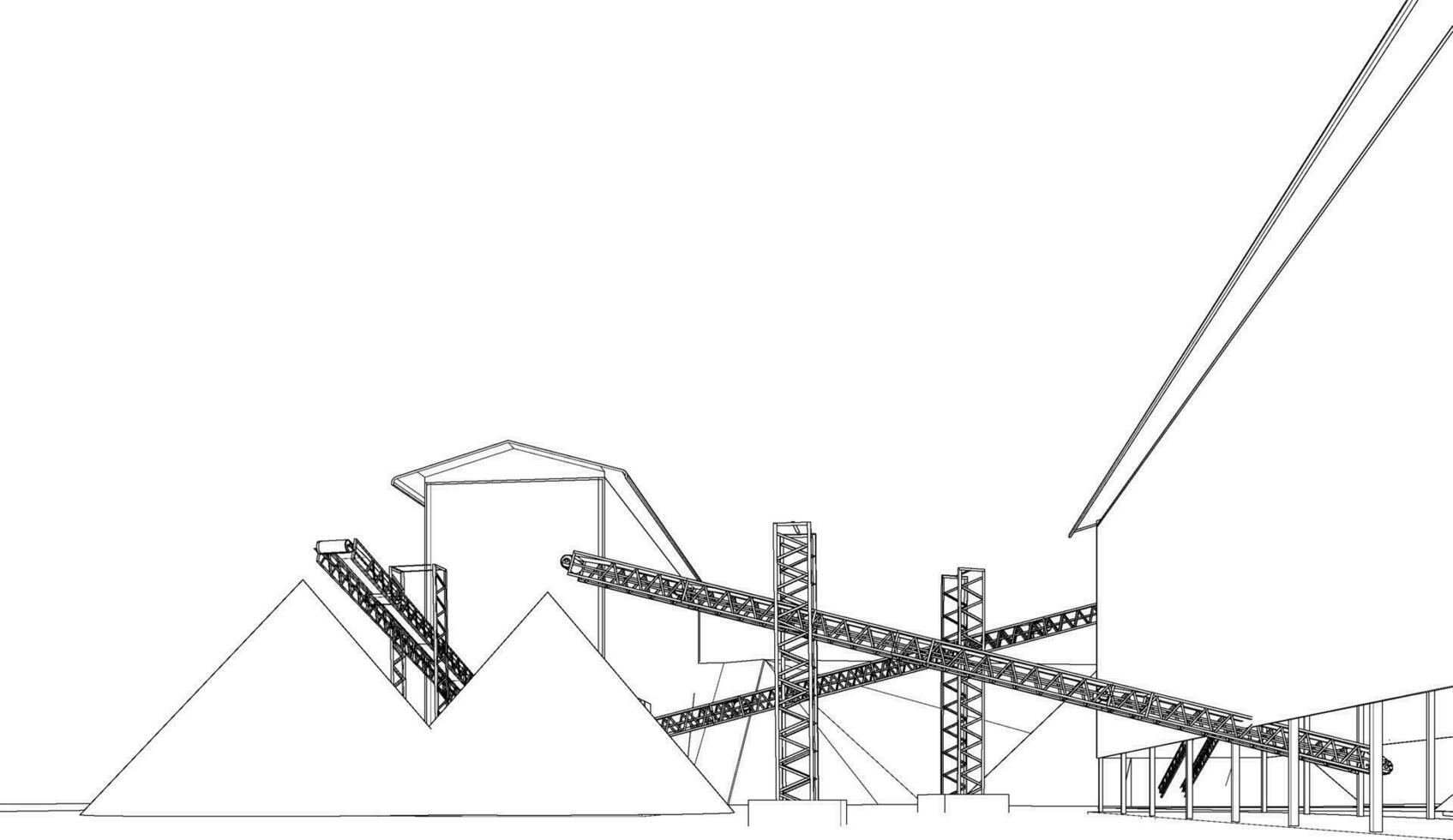 3D illustration of industrial building vector