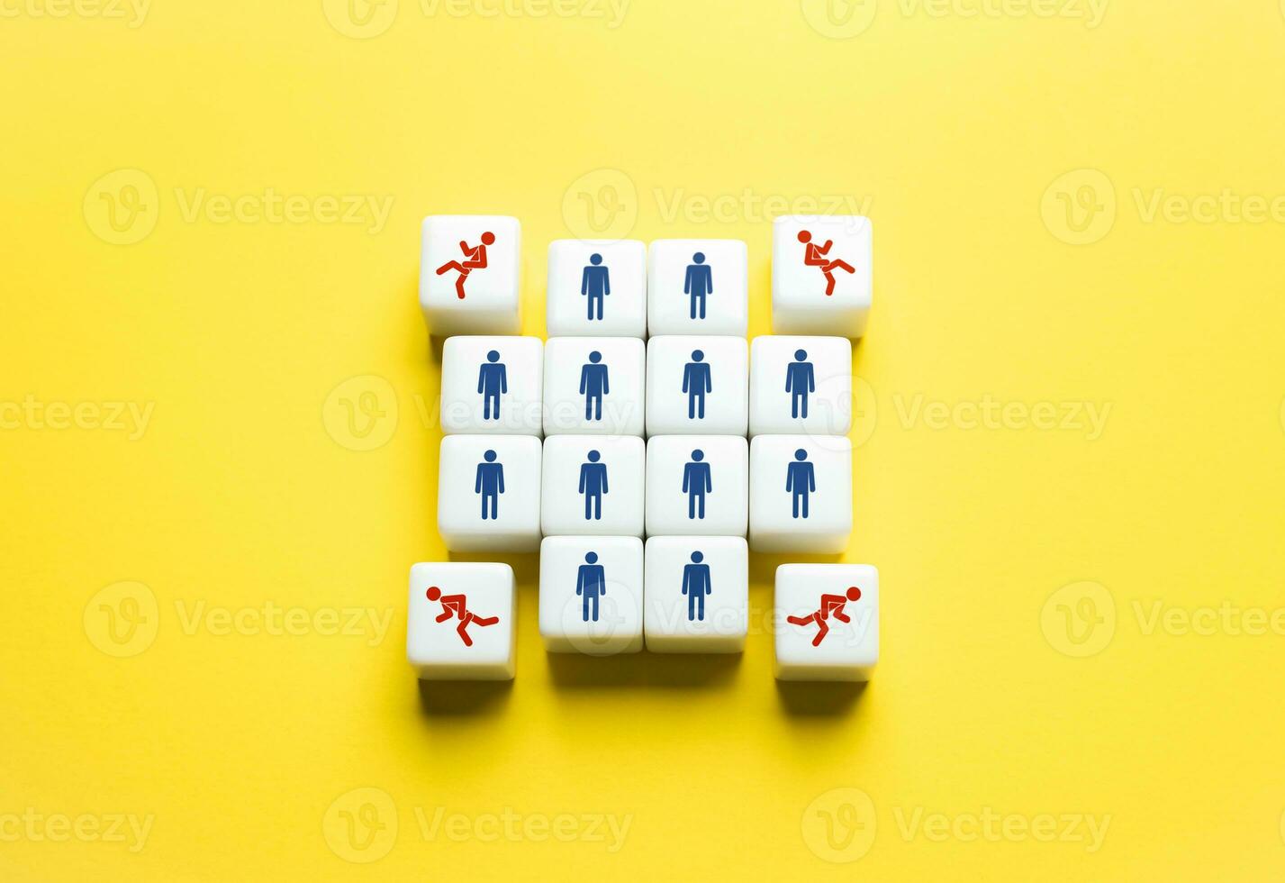 Leave the group. Team breakup. Refusal to follow with the rest. Dismissal of a part of personnel. Crisis and downsizing. Cost reduction, optimization. Collapse of the business. Team size decrease. photo