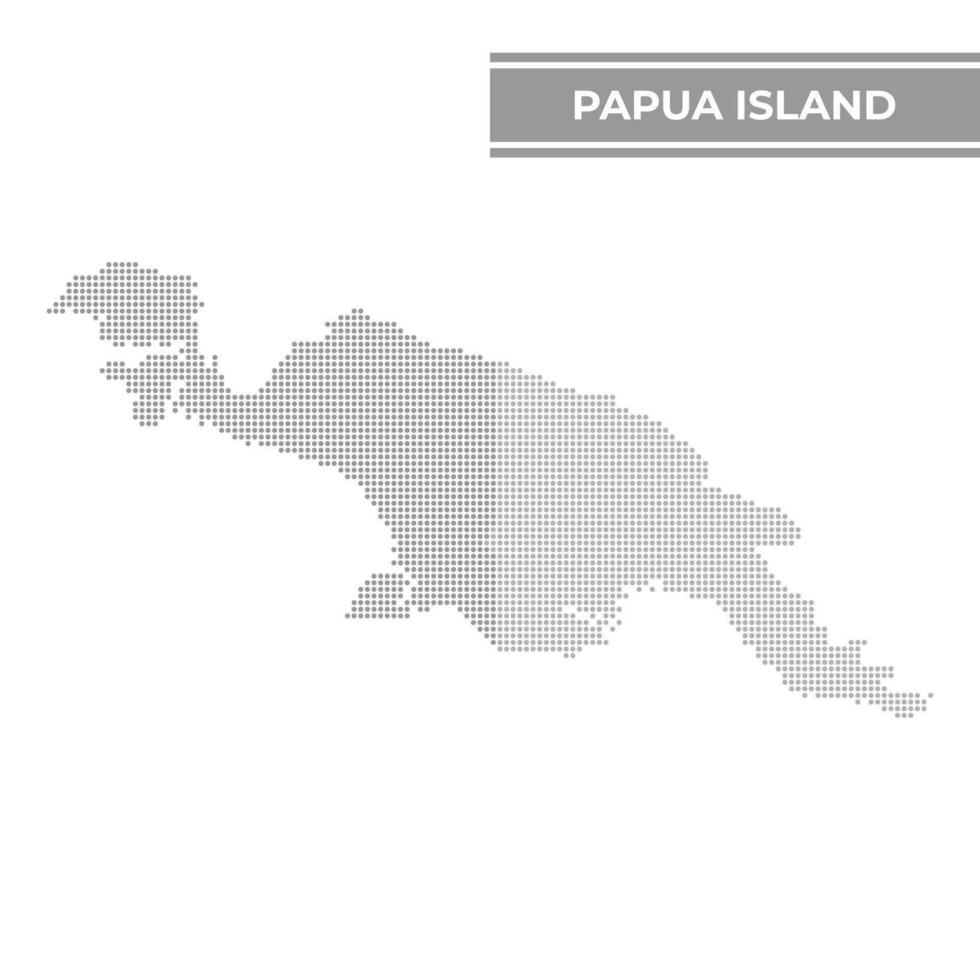 Dotted map of Papua Island Indonesia, Papua New Guinea vector