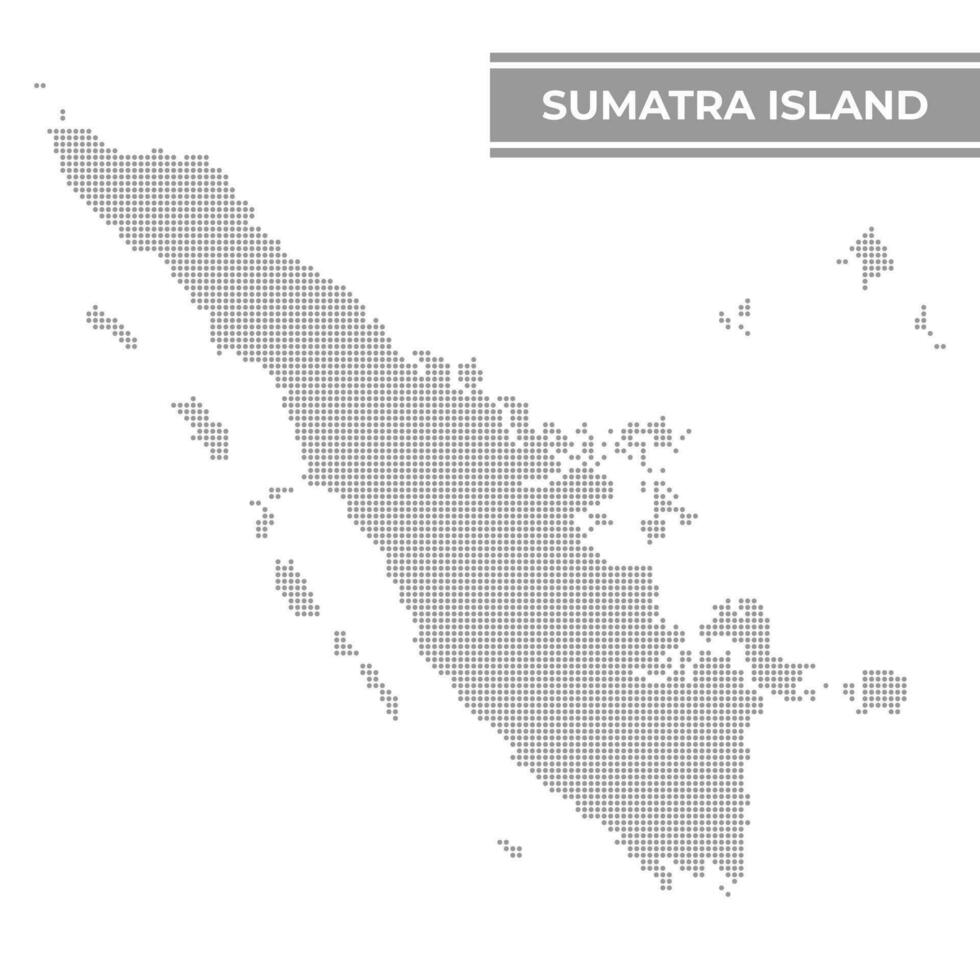 punteado mapa de Sumatra isla Indonesia vector