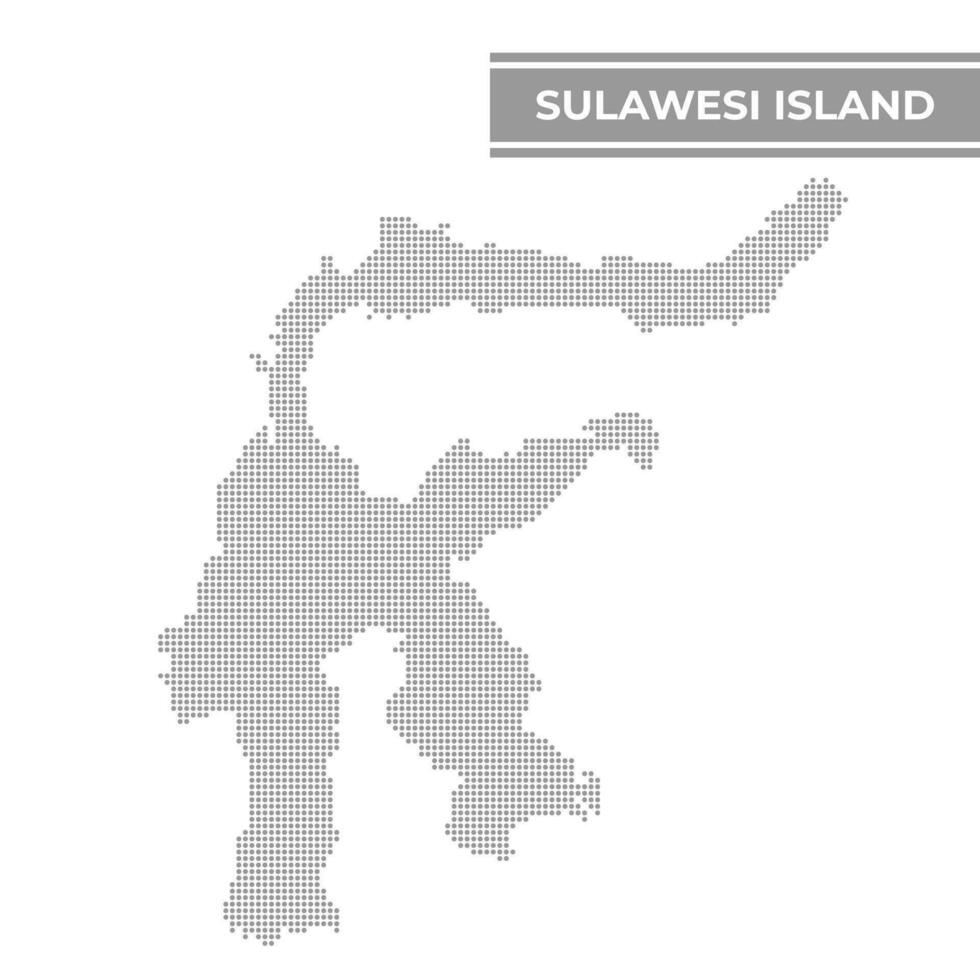 Dotted map of Sulawesi Island Indonesia vector