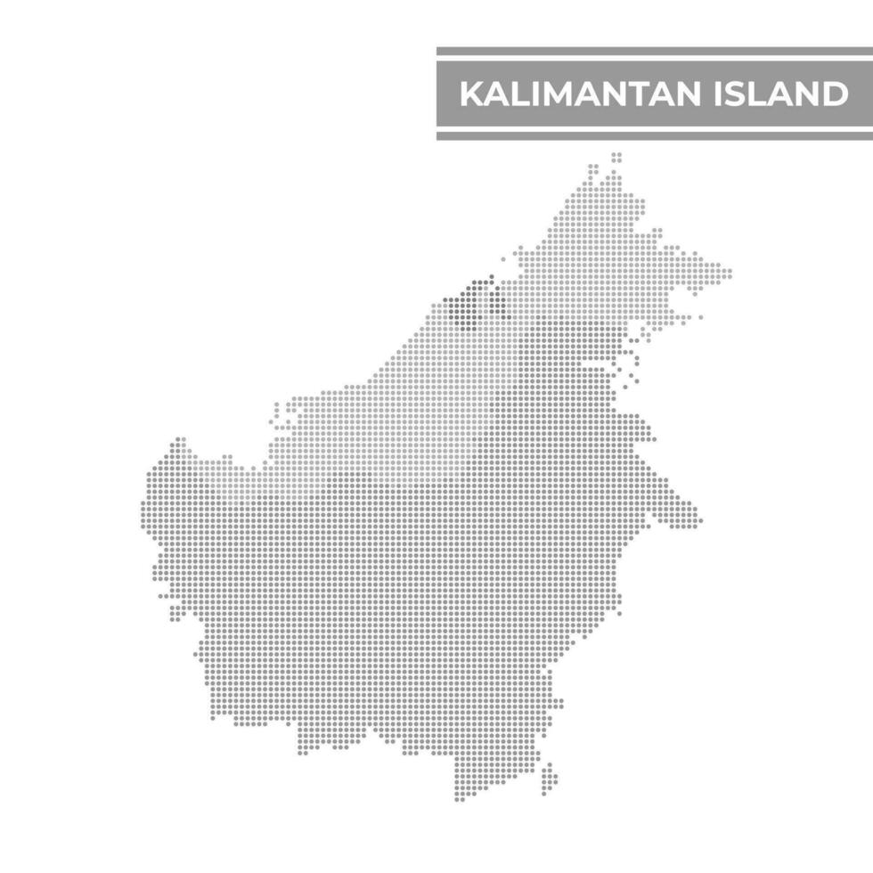 punteado mapa de Kalimantan isla Indonesia, Malasia, Brunei vector