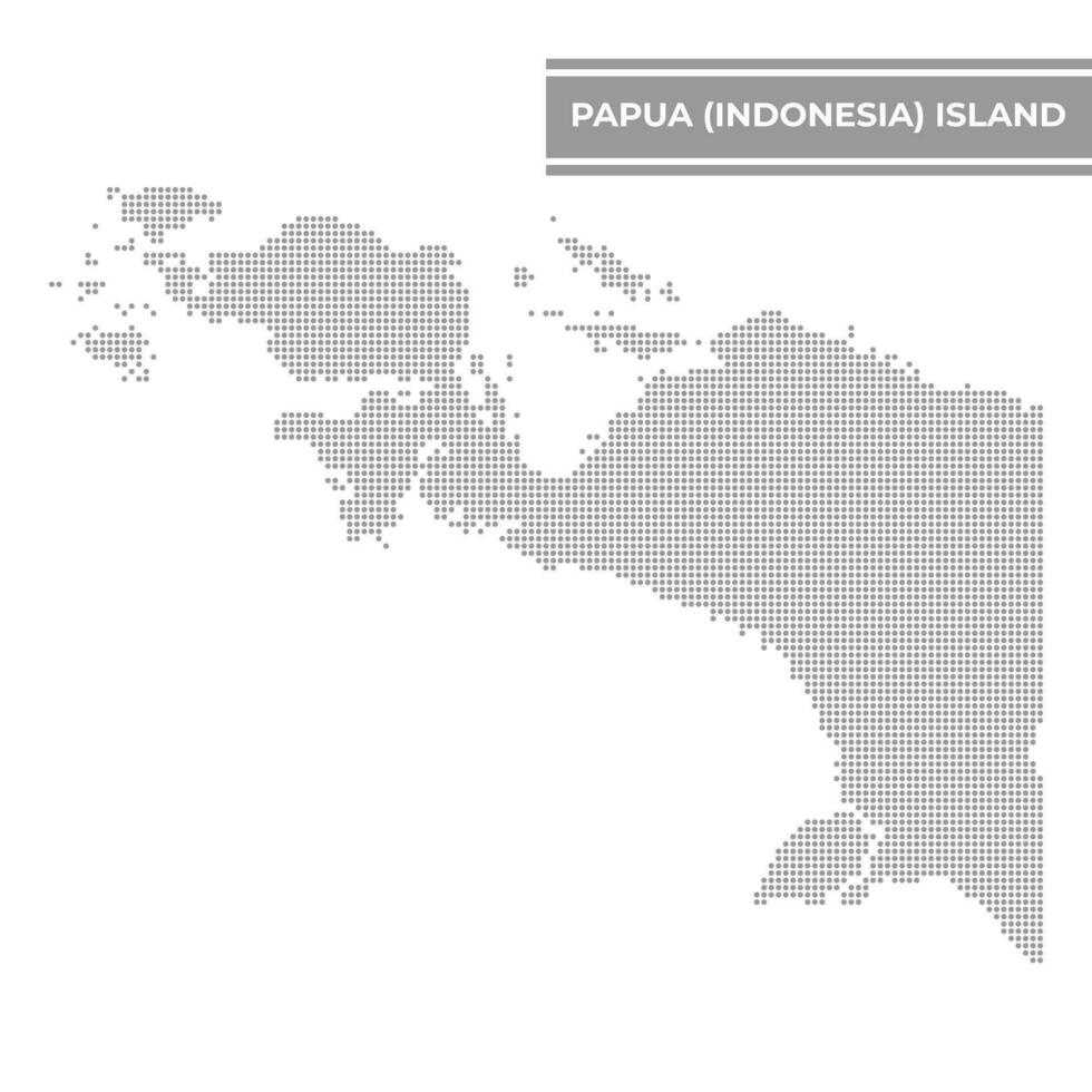 Dotted map of Papua Island Indonesia vector