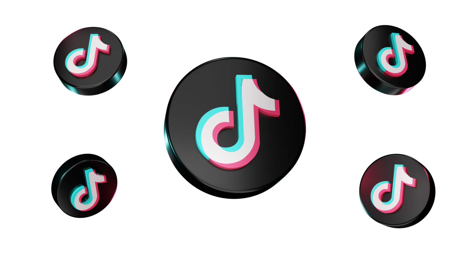 Tik Tok 3d logo. Tik Tok png 3d icono.