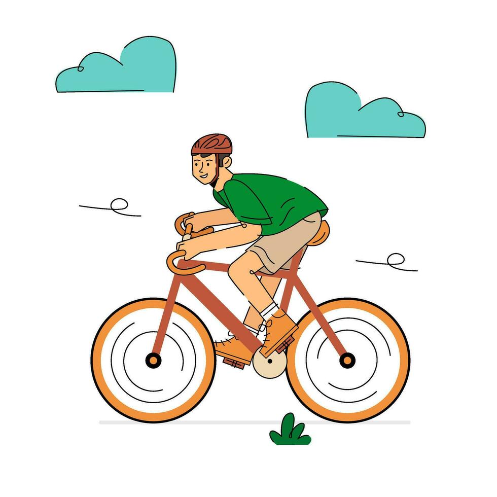 Sustainable Transportation Journey Character Illustration vector
