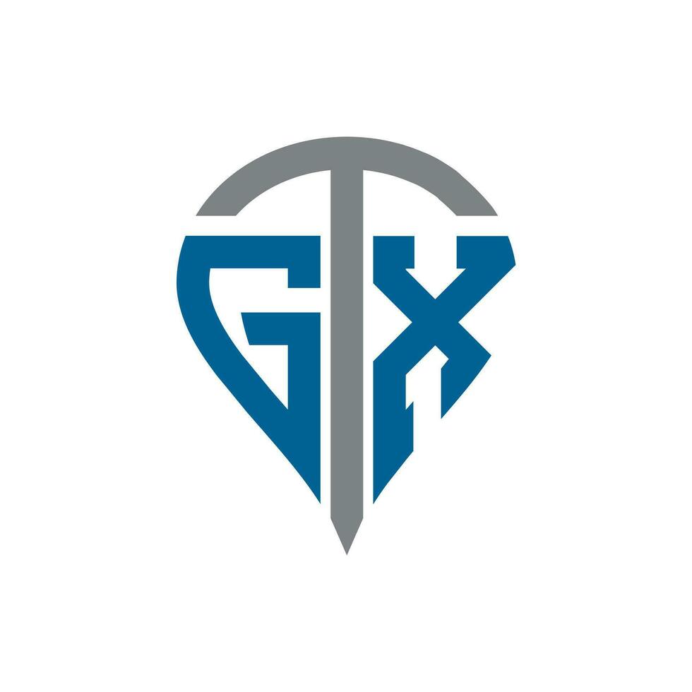 GTX letter logo. GTX creative monogram initials letter logo concept. GTX Unique modern flat abstract vector letter logo design.