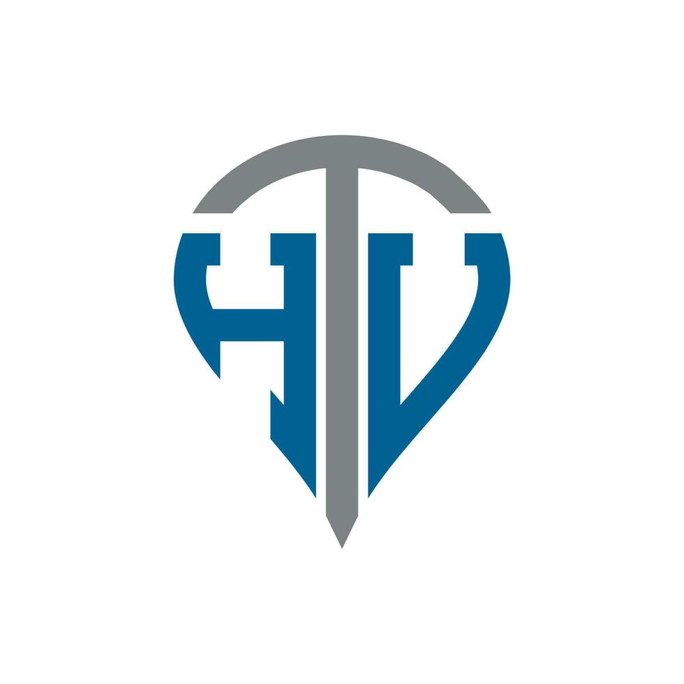 HTV letter logo. HTV creative monogram initials letter logo concept. HTV Unique modern flat abstract vector letter logo design.