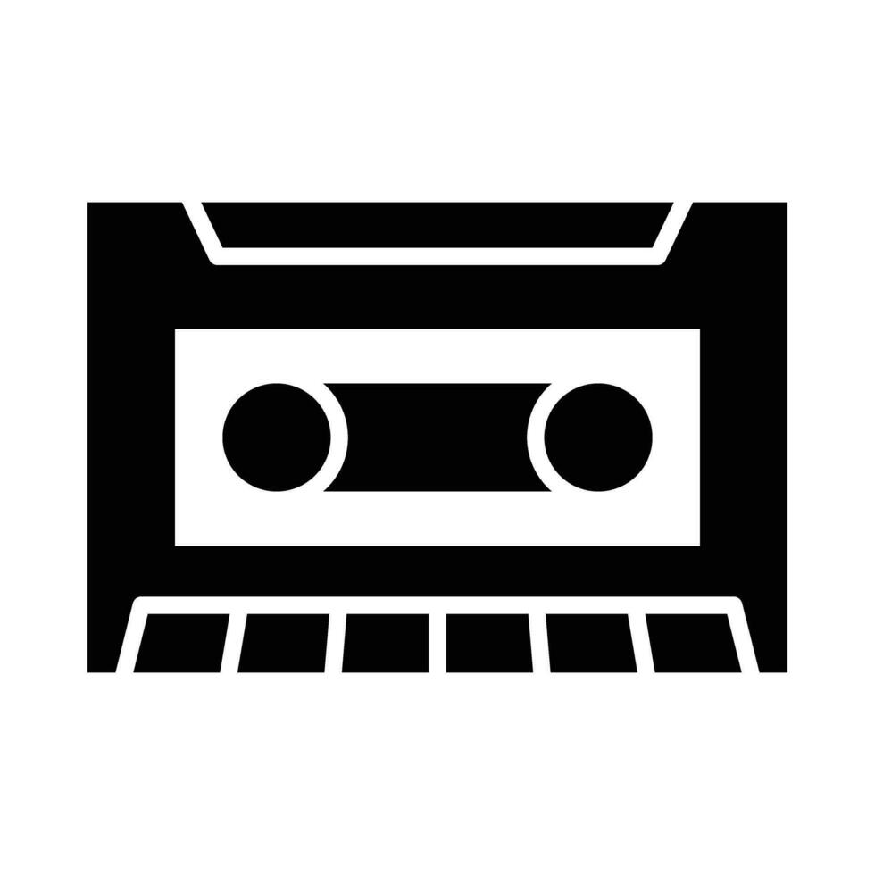 Cassette Tape Vector Glyph Icon For Personal And Commercial Use.