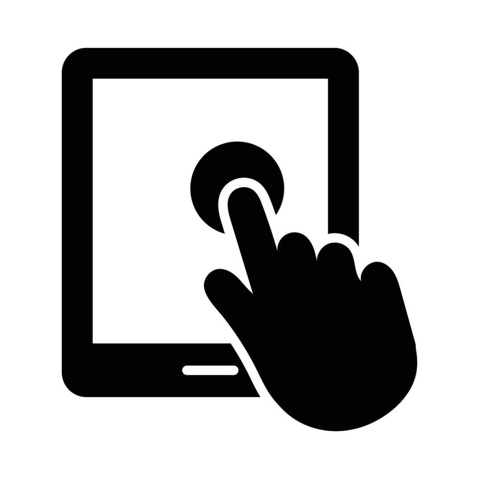 Touch Screen Vector Glyph Icon For Personal And Commercial Use.