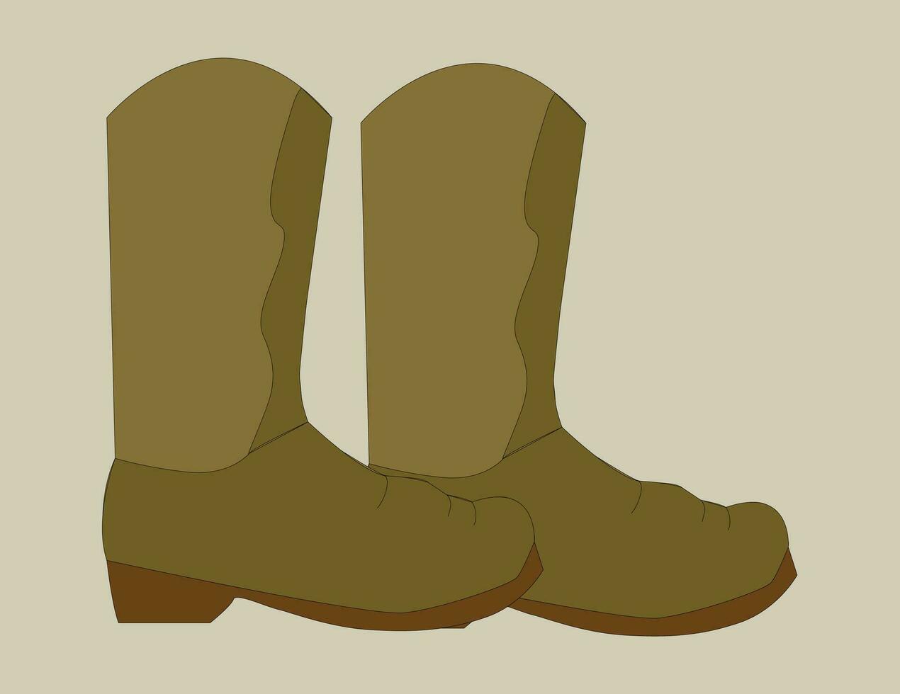 brown cowboy boots vector