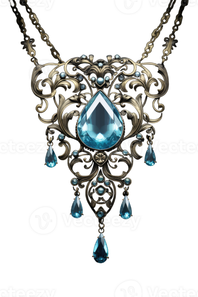 Jewelry pendant isolated on transparent background. Clipping path included., generative ai png