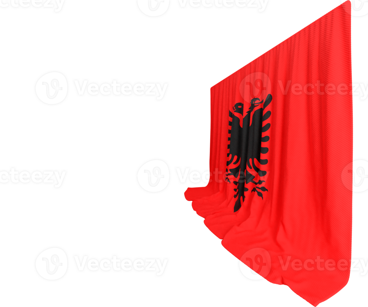 Albanian Flag Curtain in 3D Rendering Weaving Albanian Heritage png