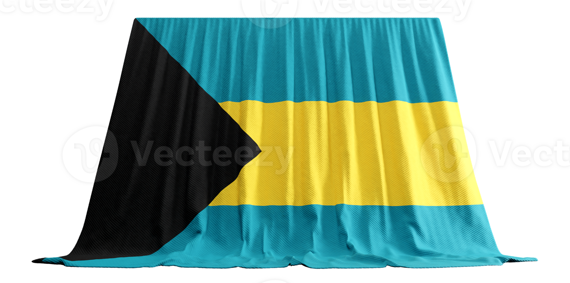 Bahamian flag waves proudly 3D rendered symbol of culture and sport Conferences unite echoing history's pride png