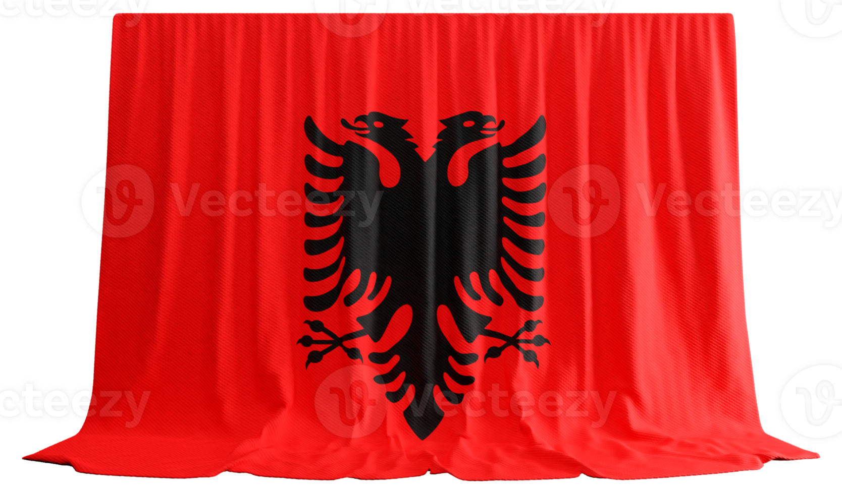 Albanian Flag Curtain in 3D Rendering Weaving Albanian Heritage png