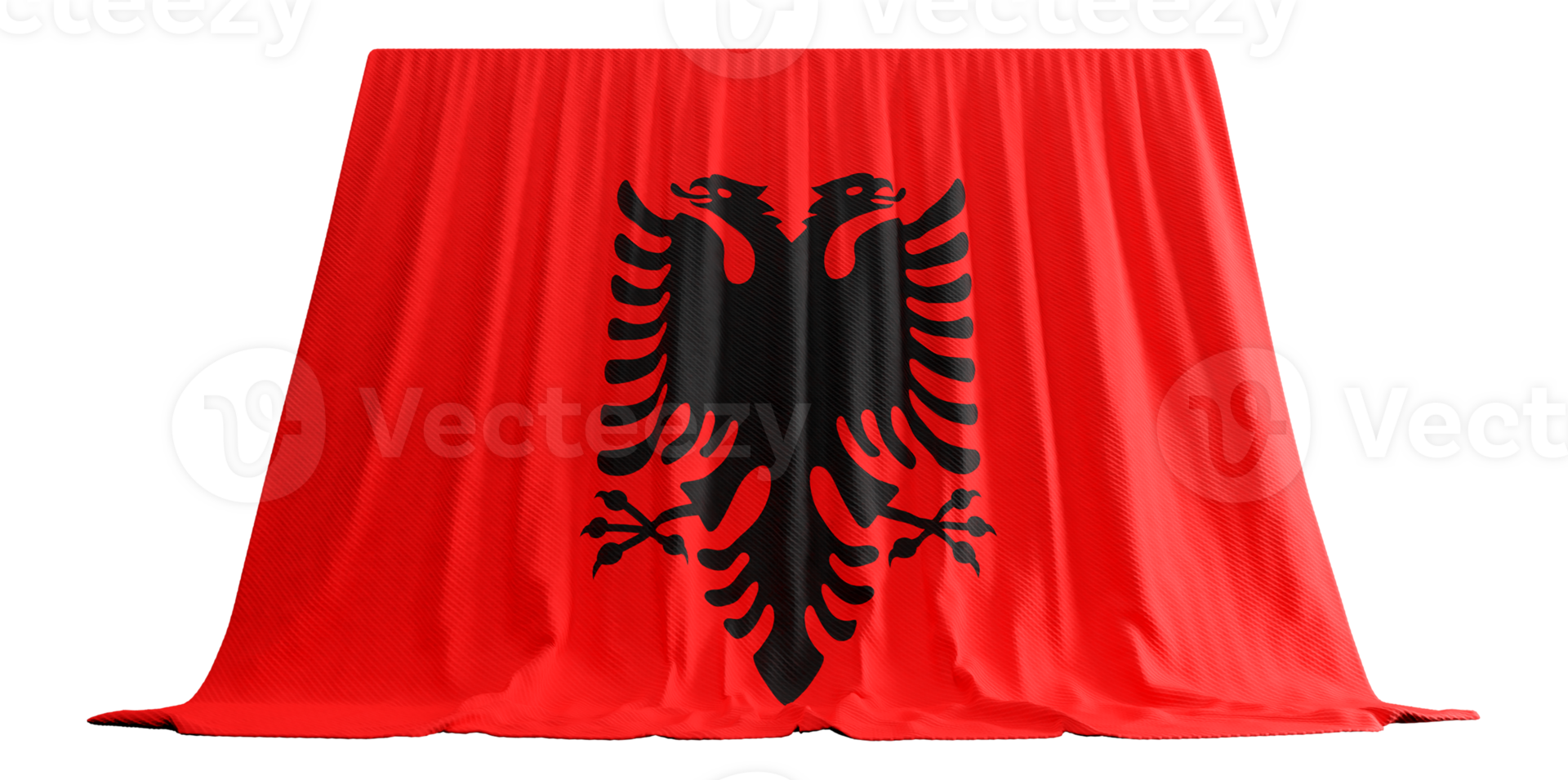 Albanian Flag Curtain in 3D Rendering Weaving Albanian Heritage png