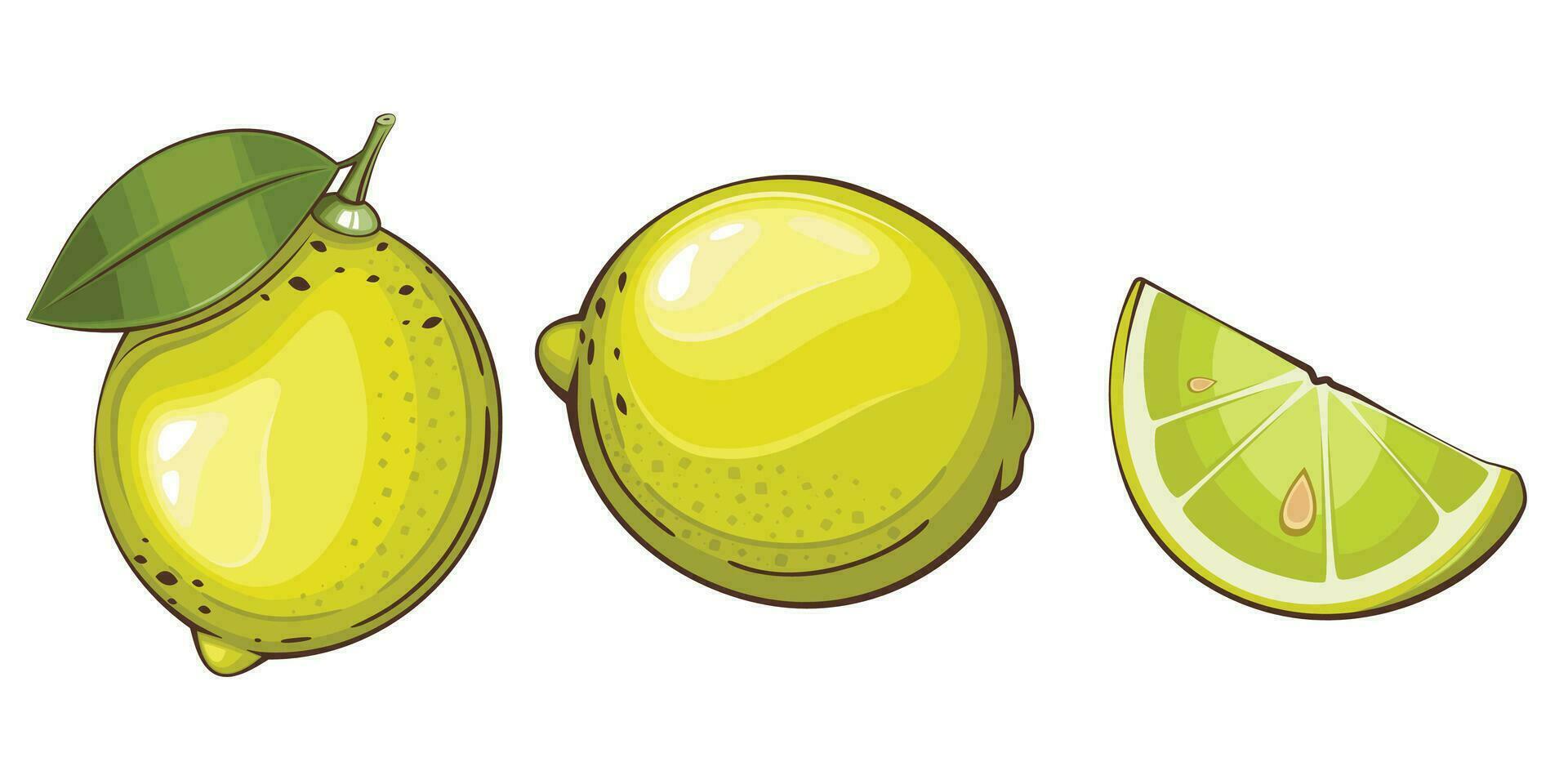 limones aislado vector ilustración. frutas vistoso ilustraciones aislado en blanco antecedentes. Fruta recopilación.