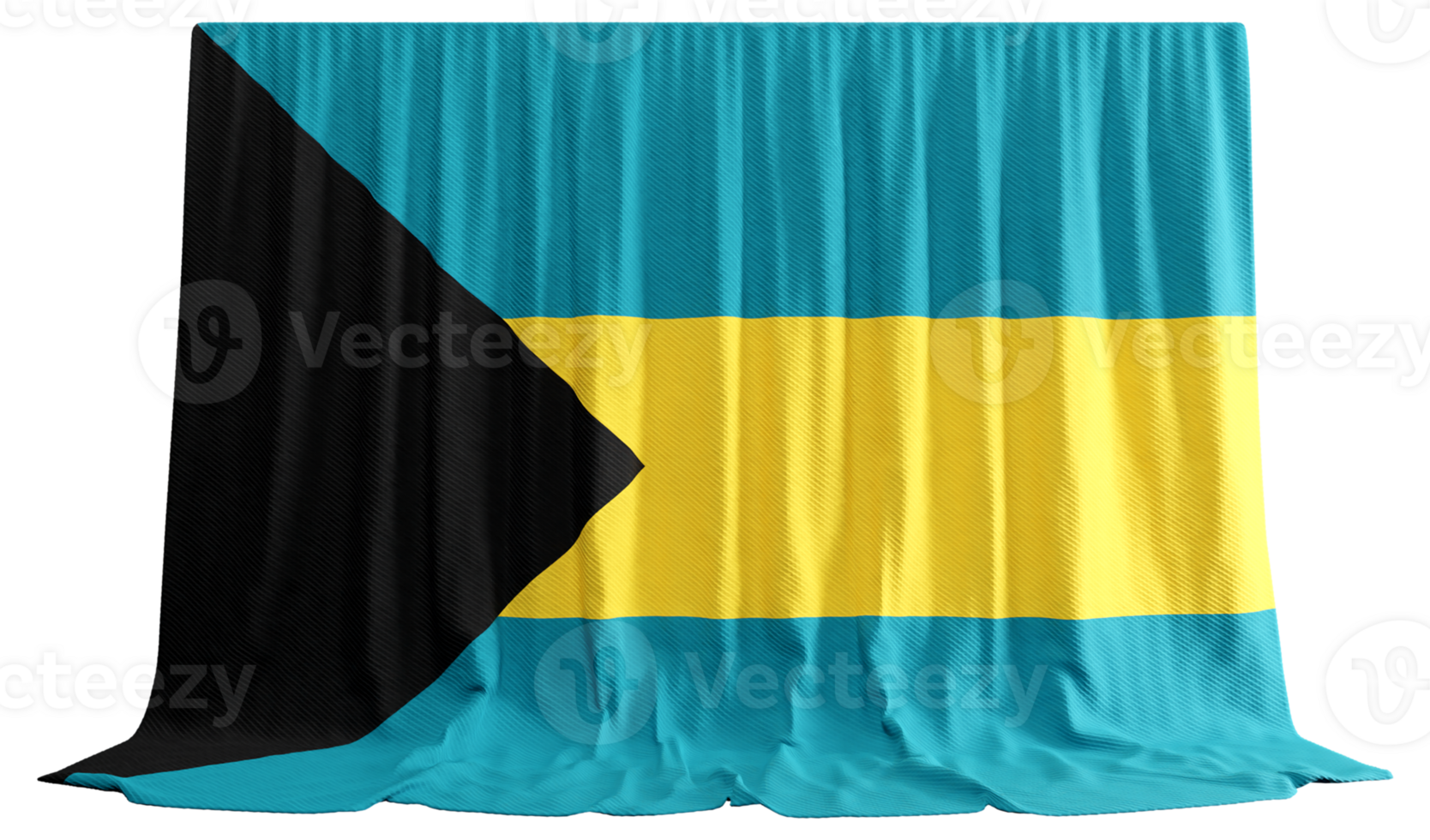 Bahamian flag waves proudly 3D rendered symbol of culture and sport Conferences unite echoing history's pride png