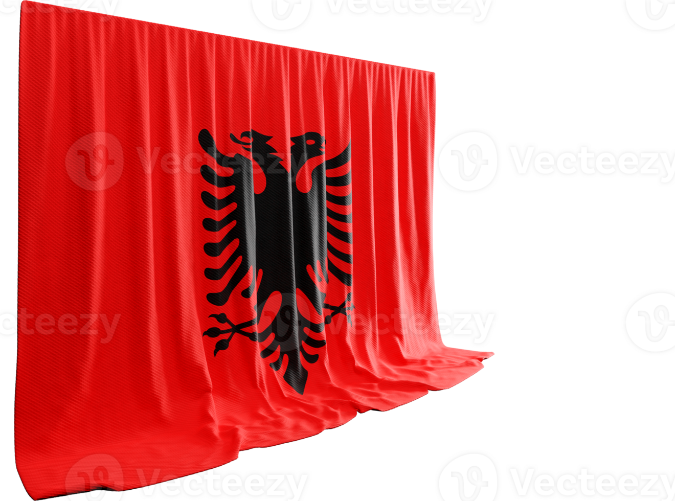 Albanian Flag Curtain in 3D Rendering Weaving Albanian Heritage png