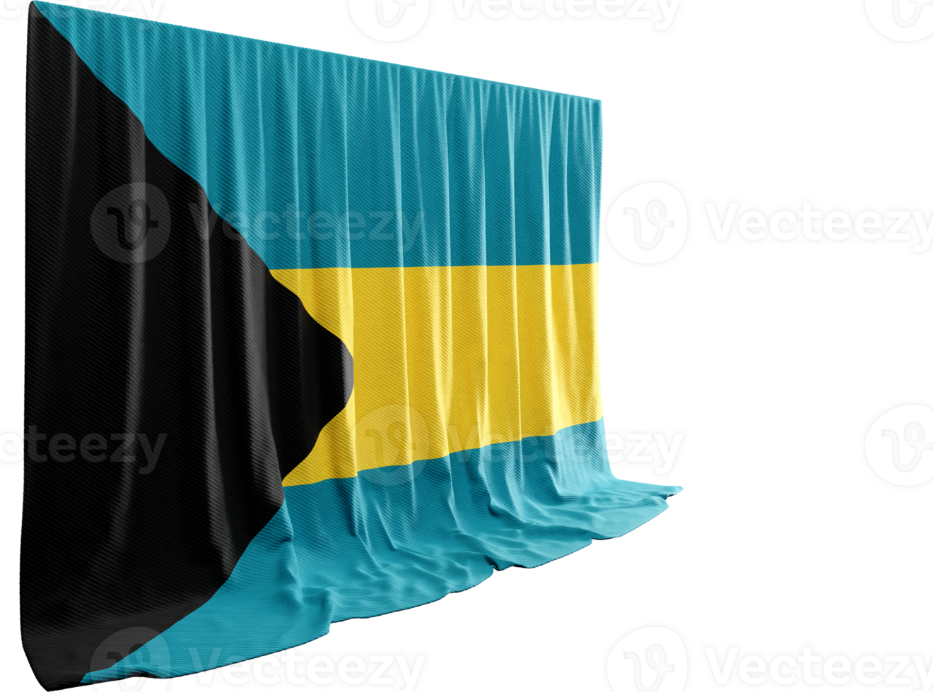 Bahamian flag waves proudly 3D rendered symbol of culture and sport Conferences unite echoing history's pride png