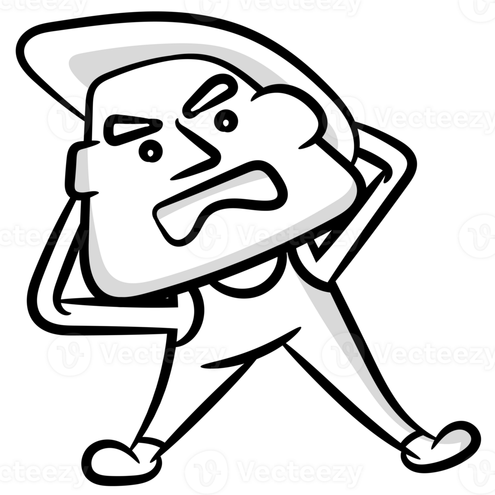 Very angry young man cartoon gesture png