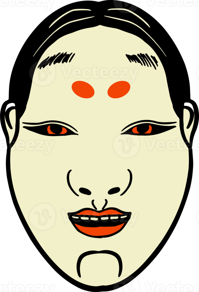The Japanese mask  Art line image png