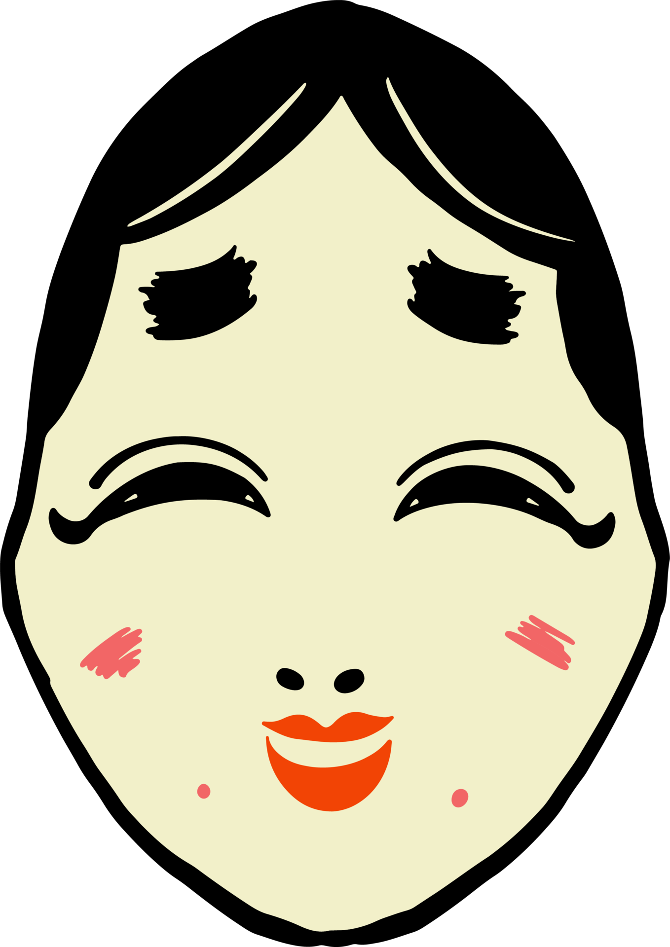 The Japanese mask Art line image 28050887 PNG