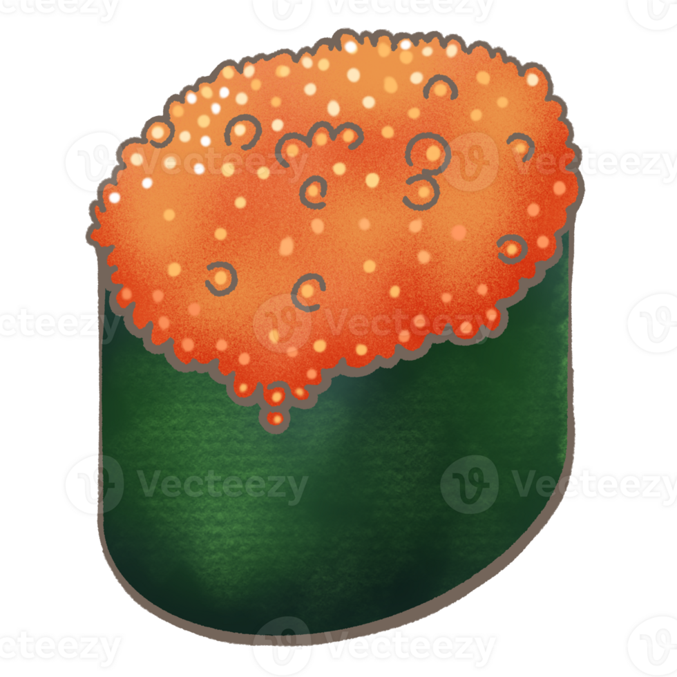 Tobiko flying fish roe sushi png