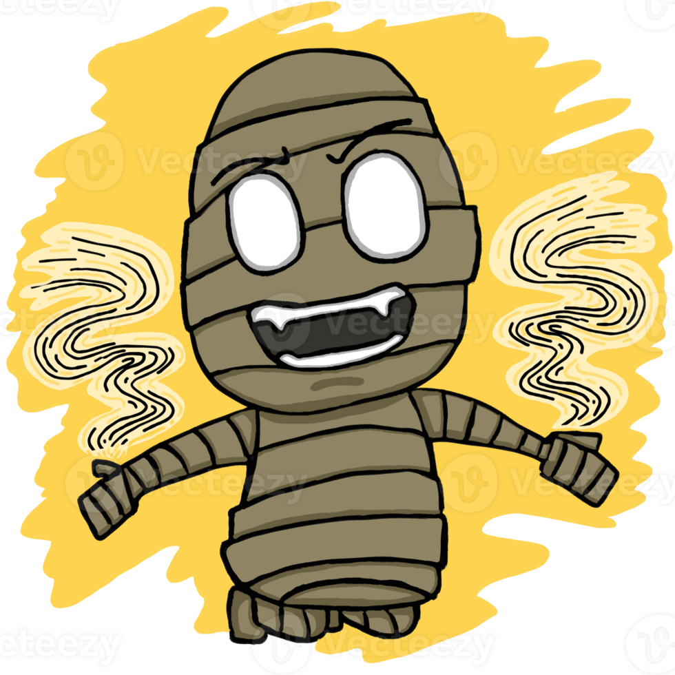 Illustration of Halloween Mummy Cartoon Sublimation png