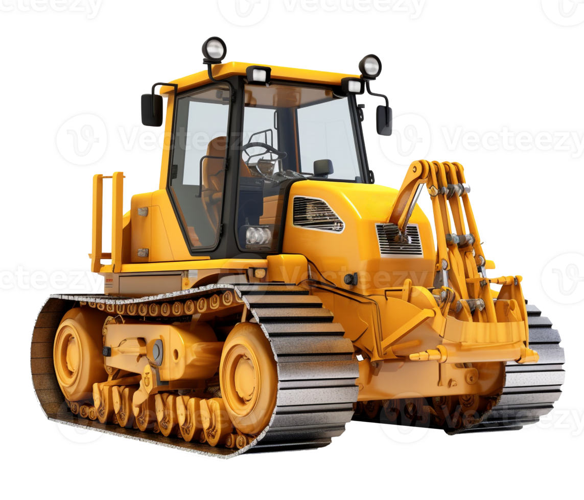 Bulldozer png construction machinery transparent background AI Generated