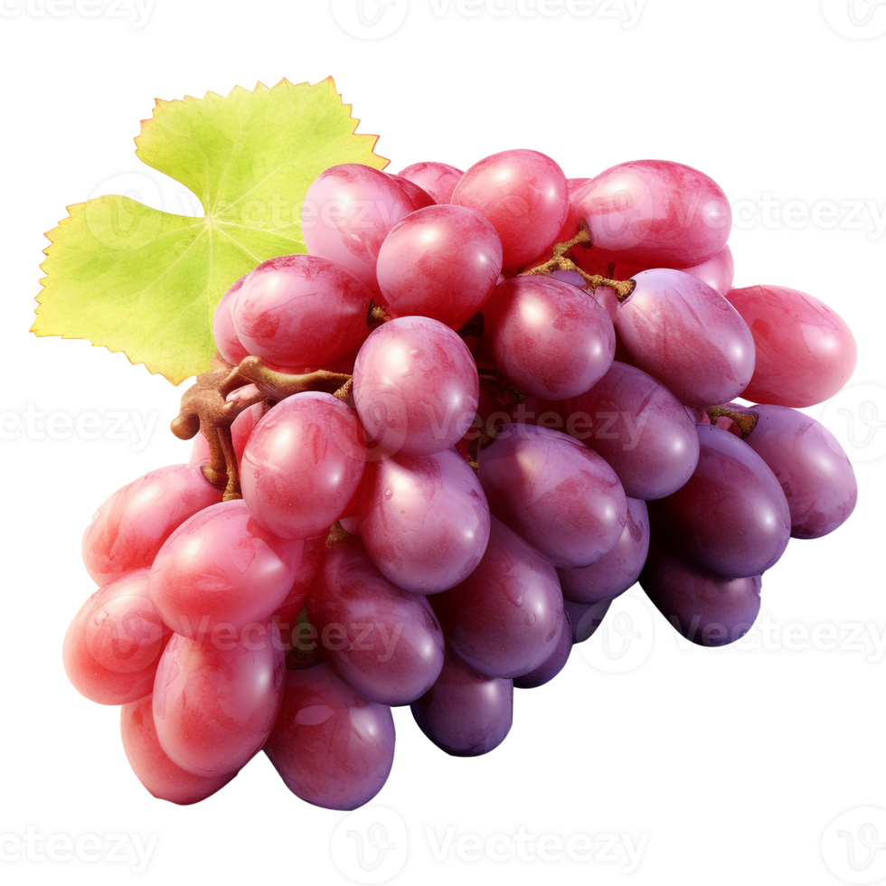 Grape png isolated a Red Grape bunch transparent background AI Generated