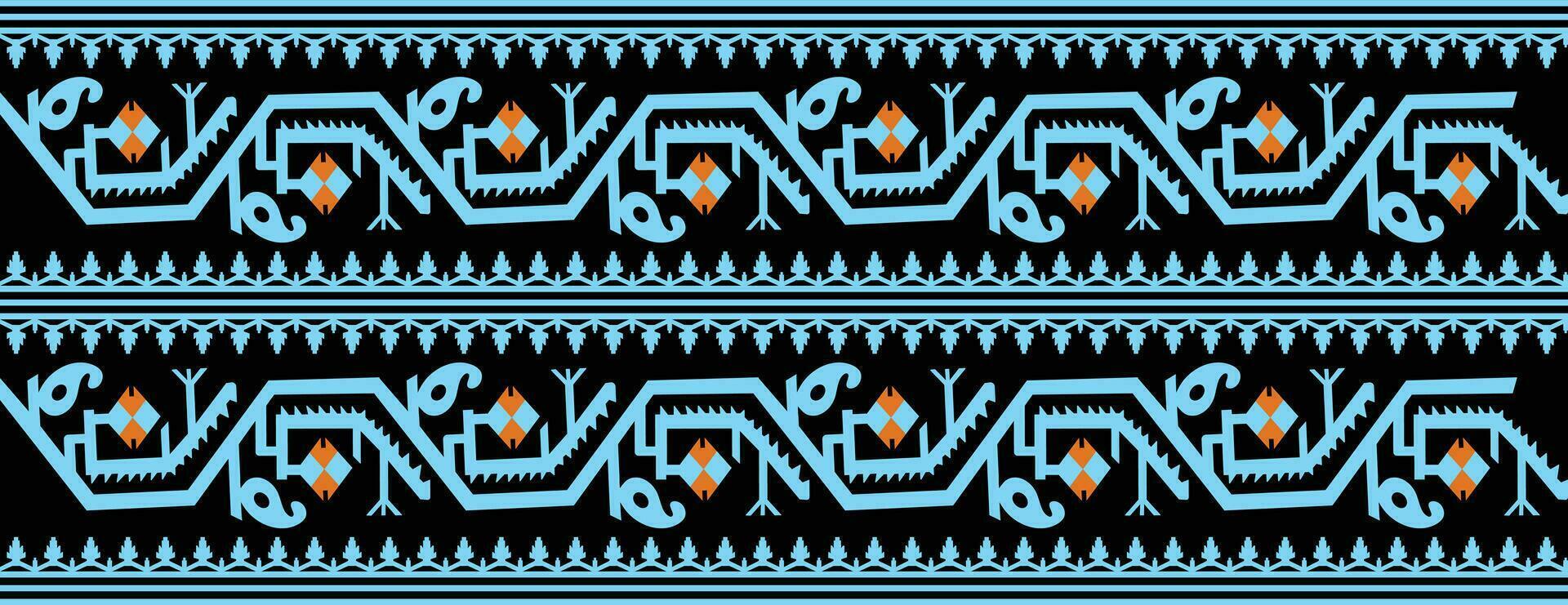 Jamdani sari border pattern design. Vector seamless fabric pattern design.