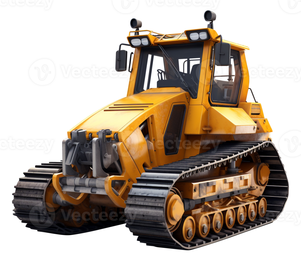 Bulldozer png construction machinery transparent background AI generated